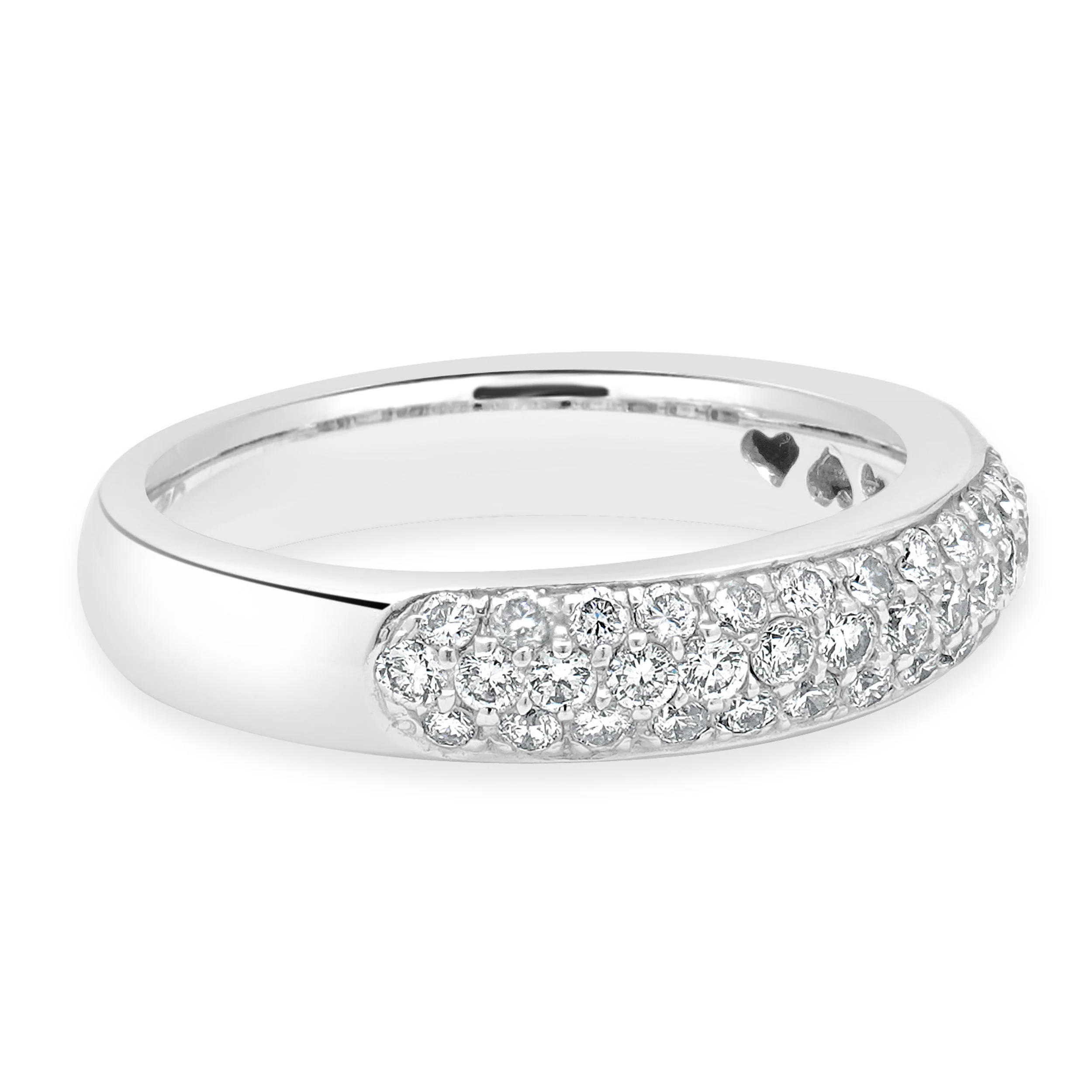 18 Karat White Gold Pave Diamond Three Row Band - Image 4