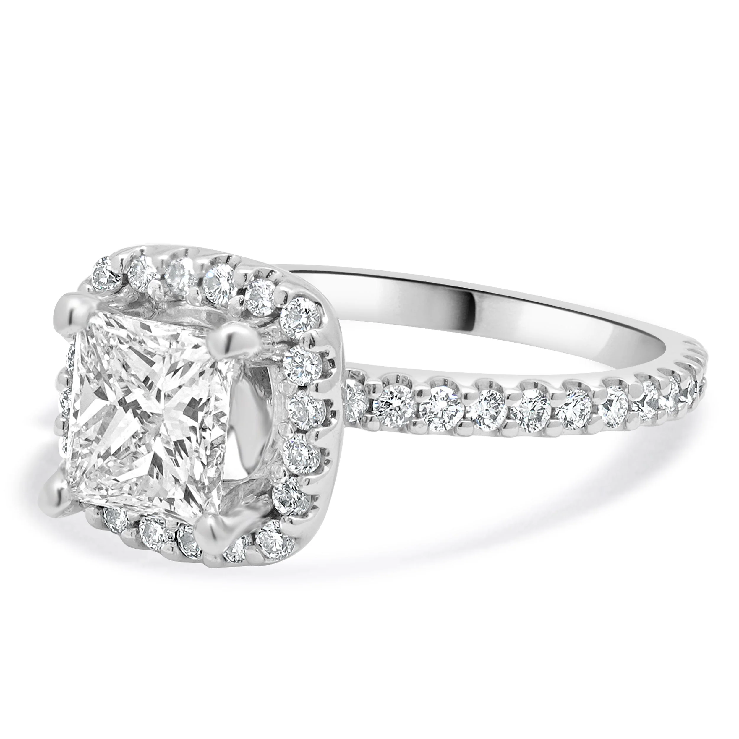 18 Karat White Gold Princess Cut Diamond Engagement Ring - Image 2