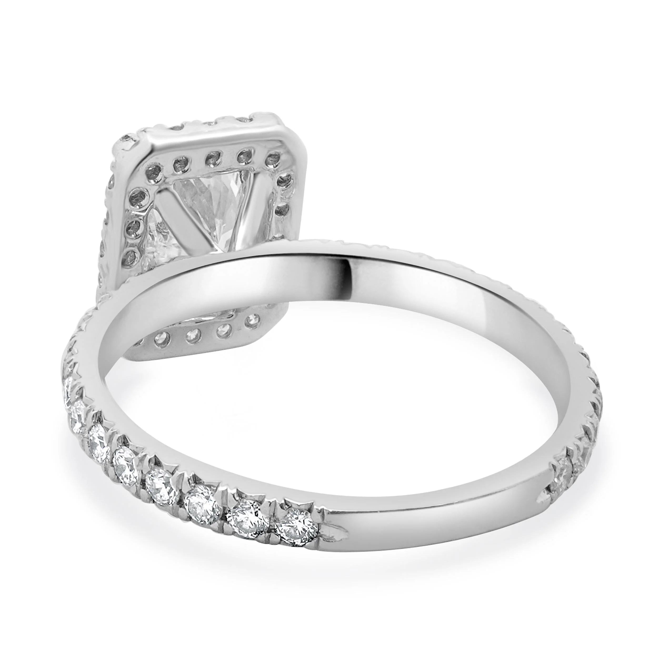 18 Karat White Gold Radiant Cut Diamond Engagement Ring - Image 3