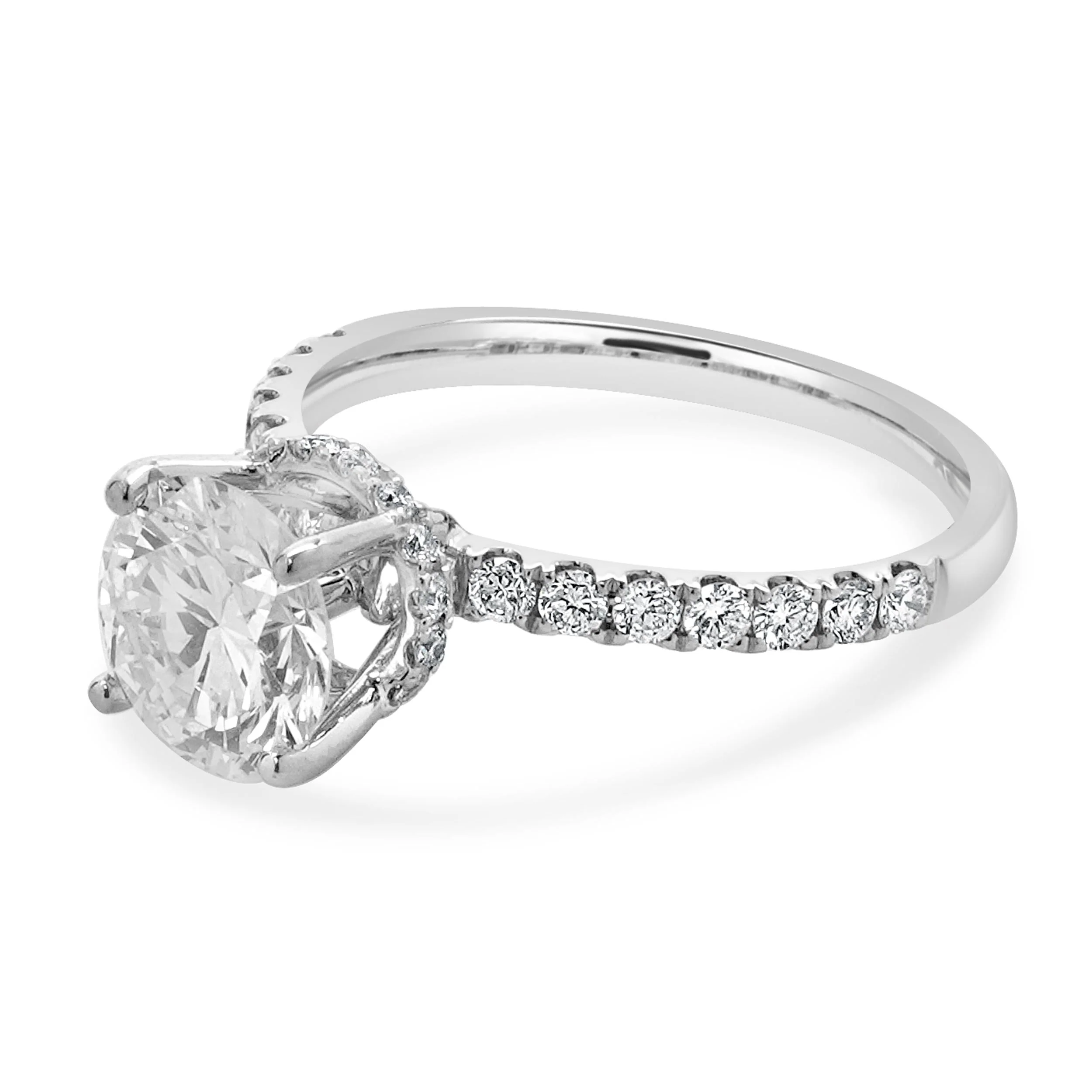 18 Karat White Gold Round Diamond Engagement Ring - Image 2