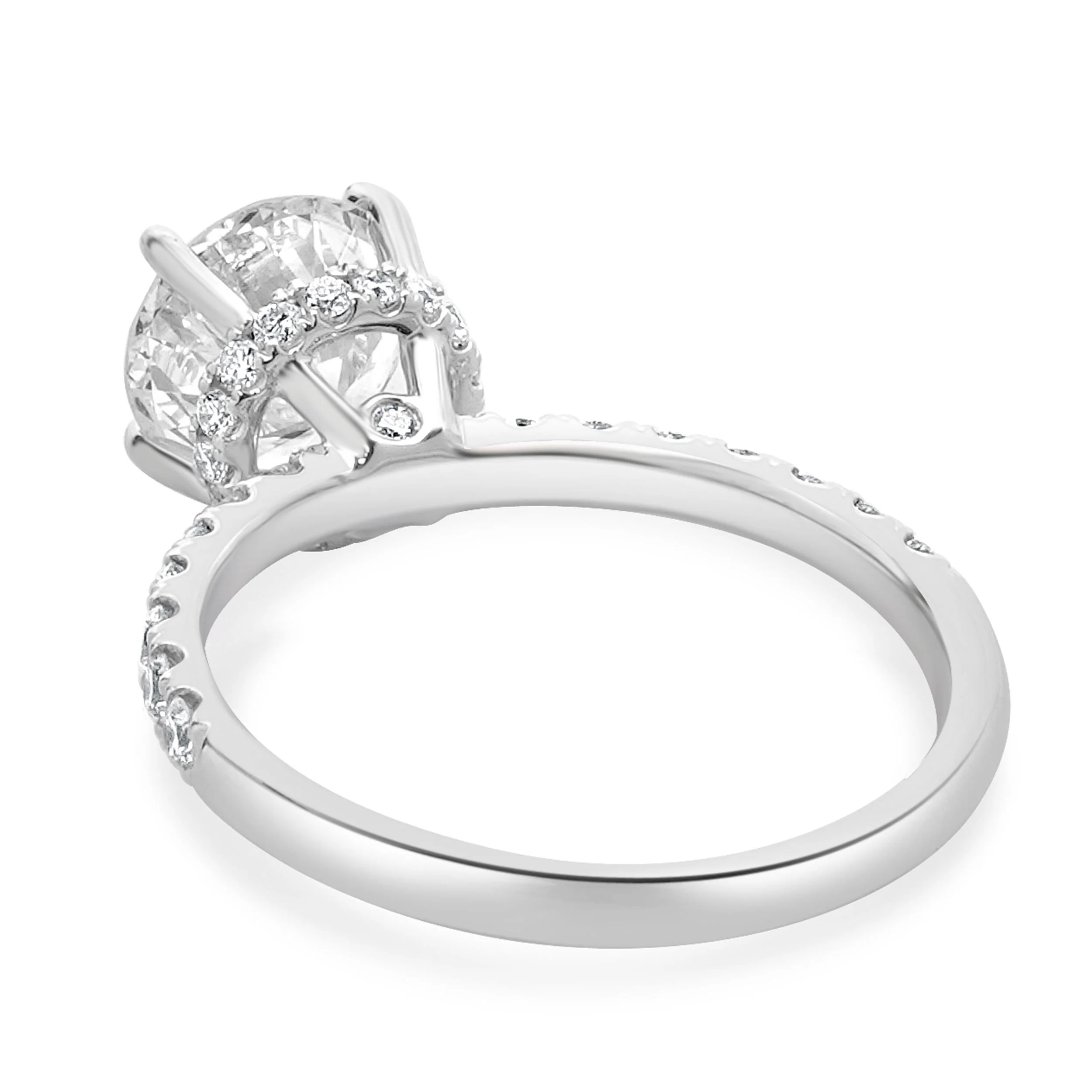 18 Karat White Gold Round Diamond Engagement Ring - Image 4