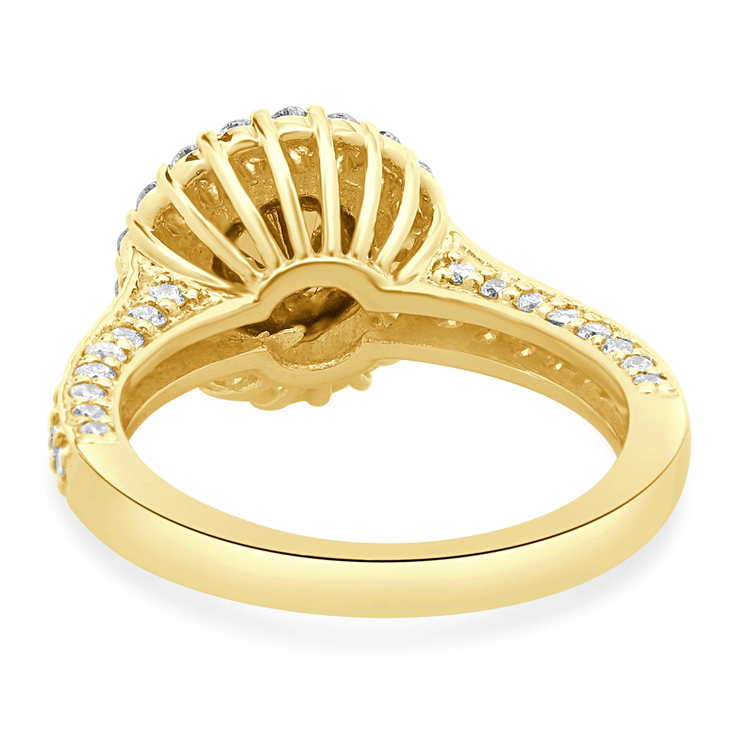18 Karat Yellow Gold Black Round Brilliant Cut Diamond Engagement Ring - Image 3