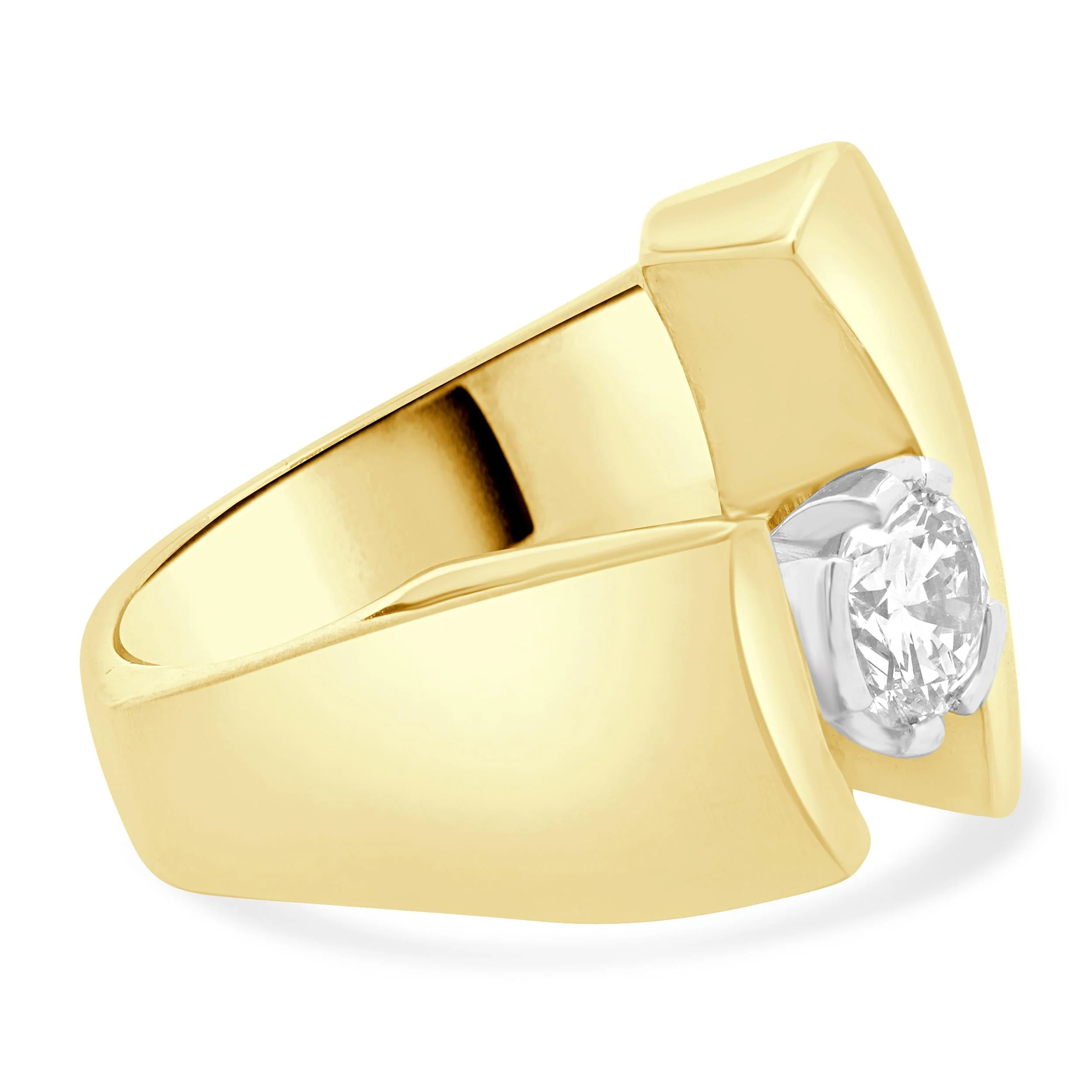 18 Karat Yellow Gold Custom Designed Round Brilliant Cut Diamond Engagement Ring - Image 4