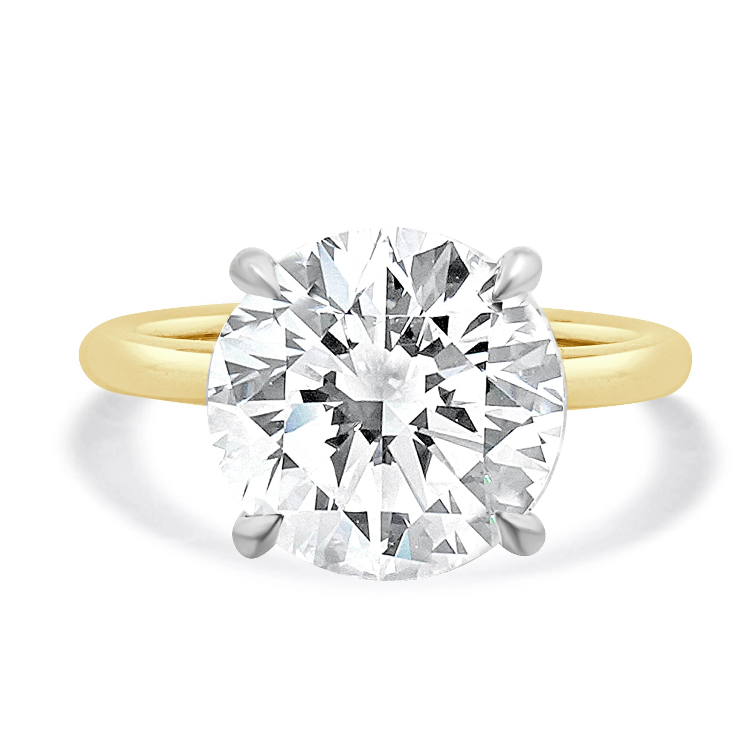 18 Karat Yellow & White Gold Diamond Engagement Ring