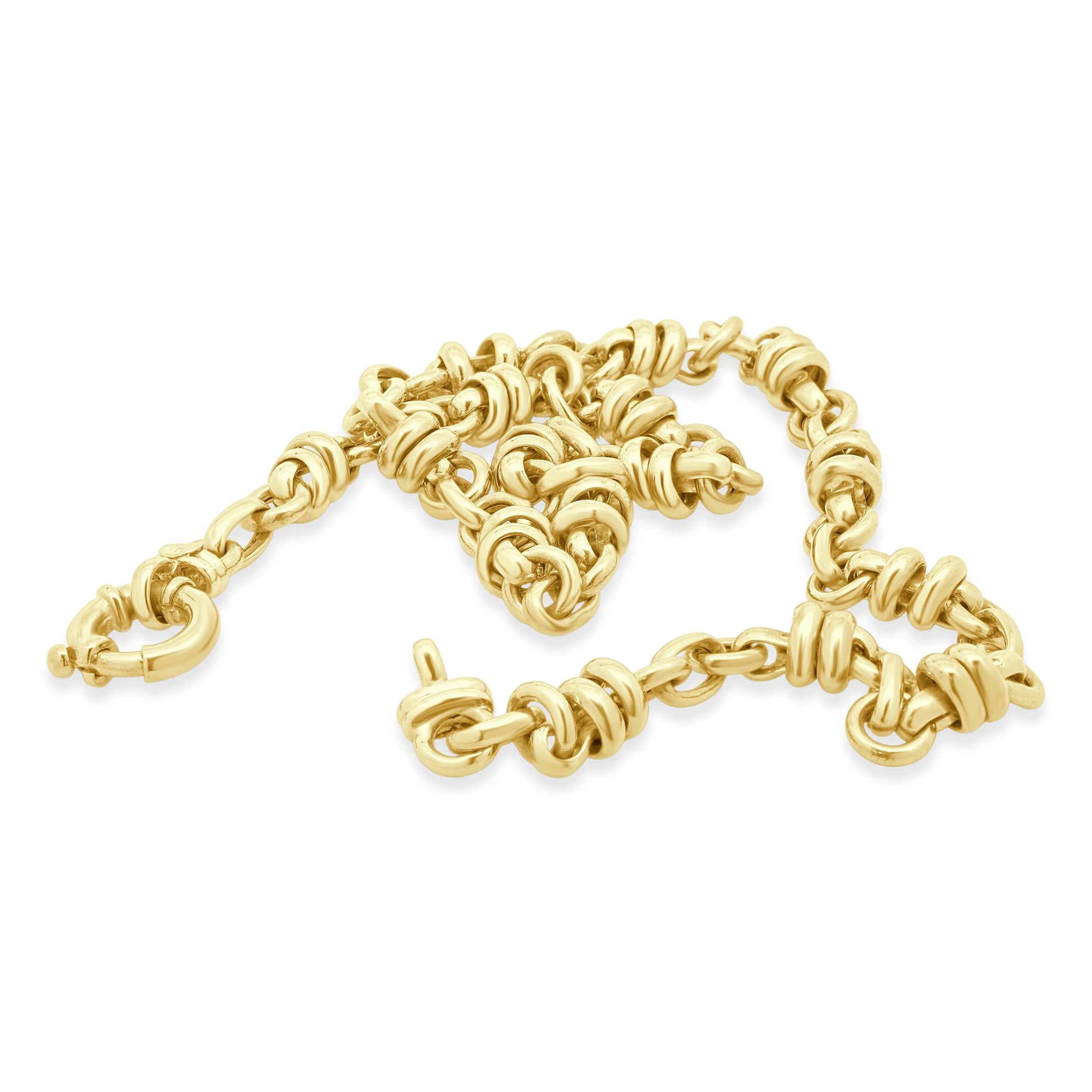 18K Two-Tone Yellow and White Gold Double Rolo Chain Necklace 18.5" - Image 4