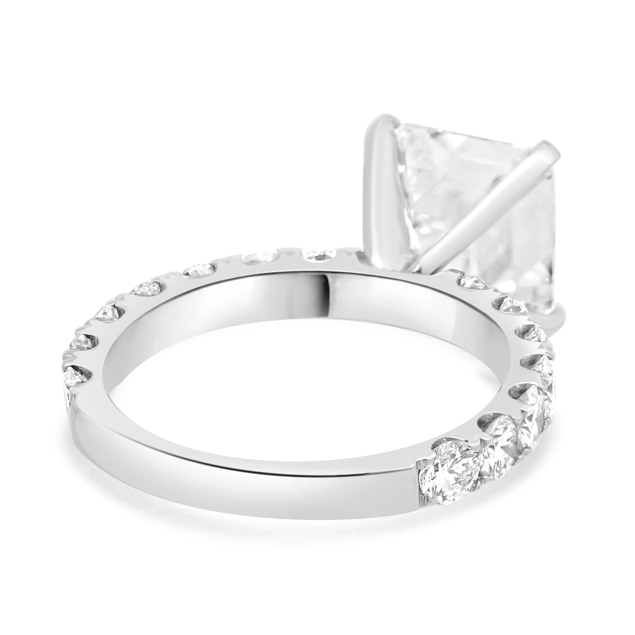 18 Karat White Asscher Cut Diamond Engagement Ring - Image 3