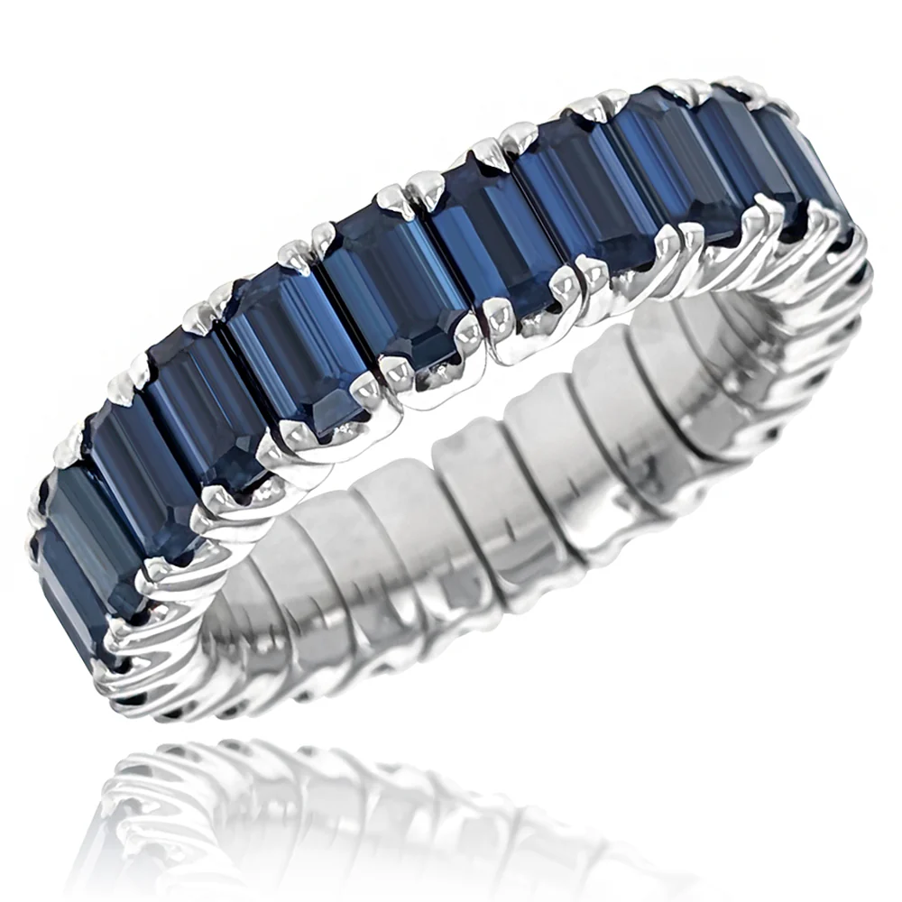 18K White Gold Blue Sapphire Flex Eternity Band