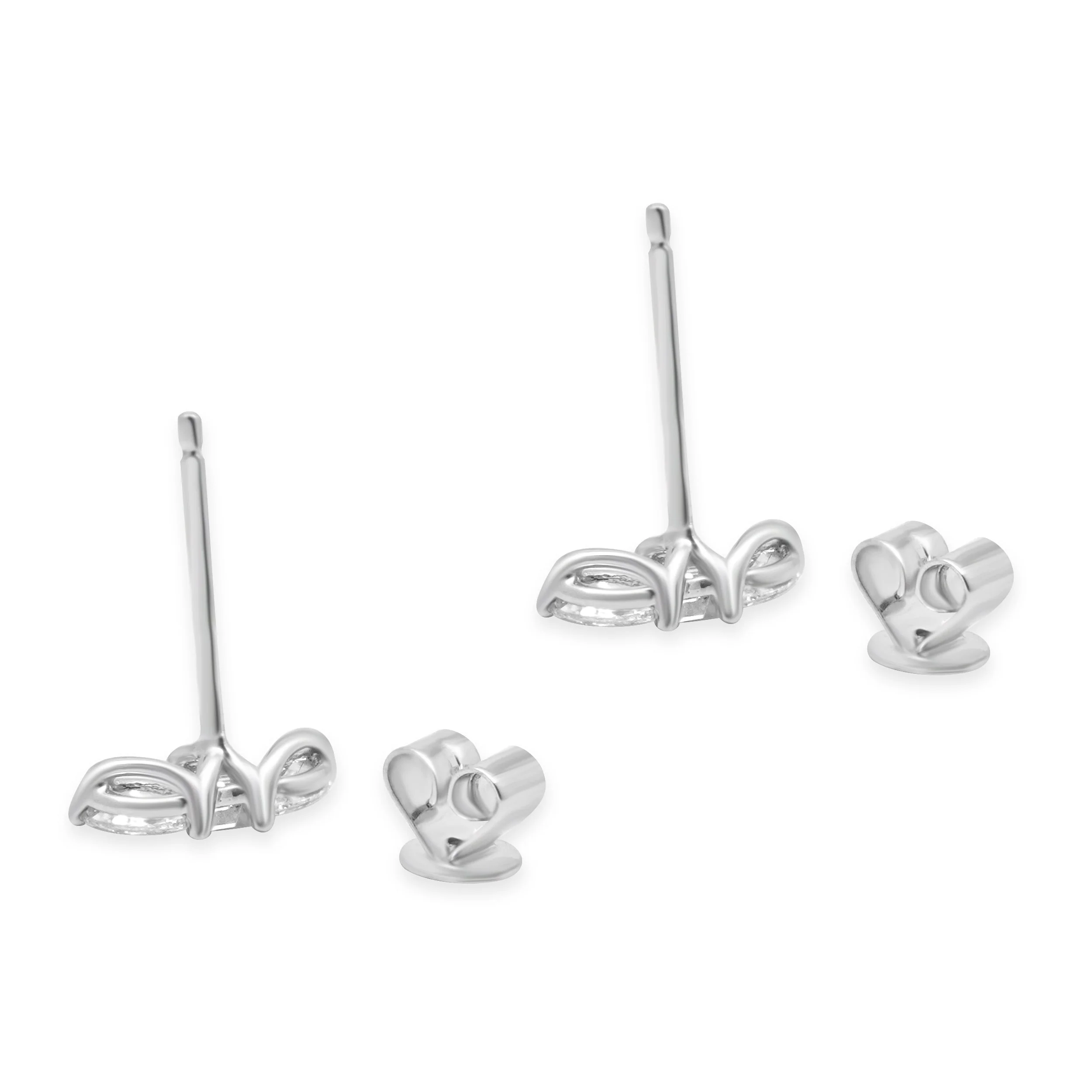 18K White Gold Marquise and Baguette Cut Diamond Crawler Earrings - Image 4