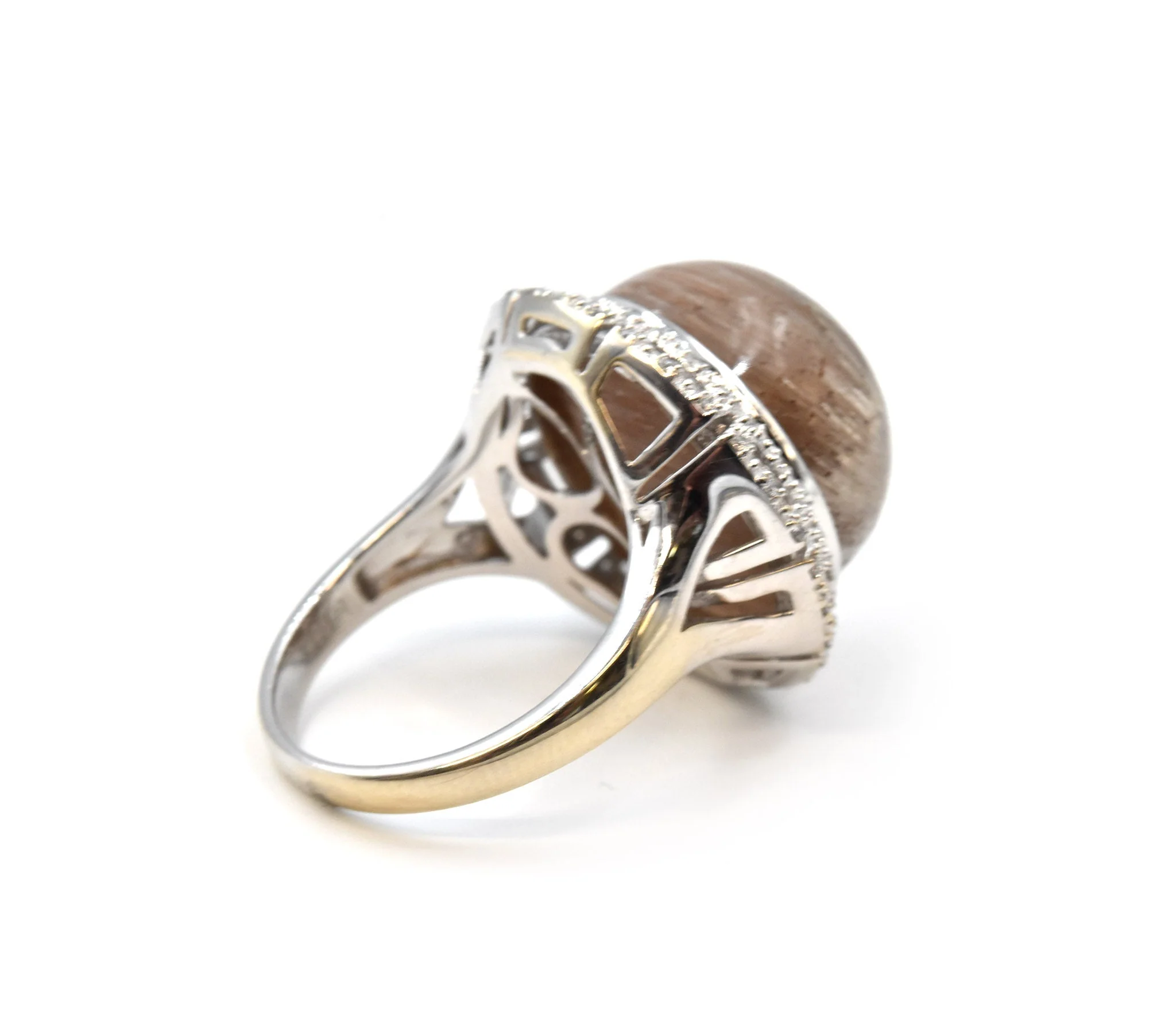 18k White Gold Rutilated Quartz and Diamond Ring - Image 4