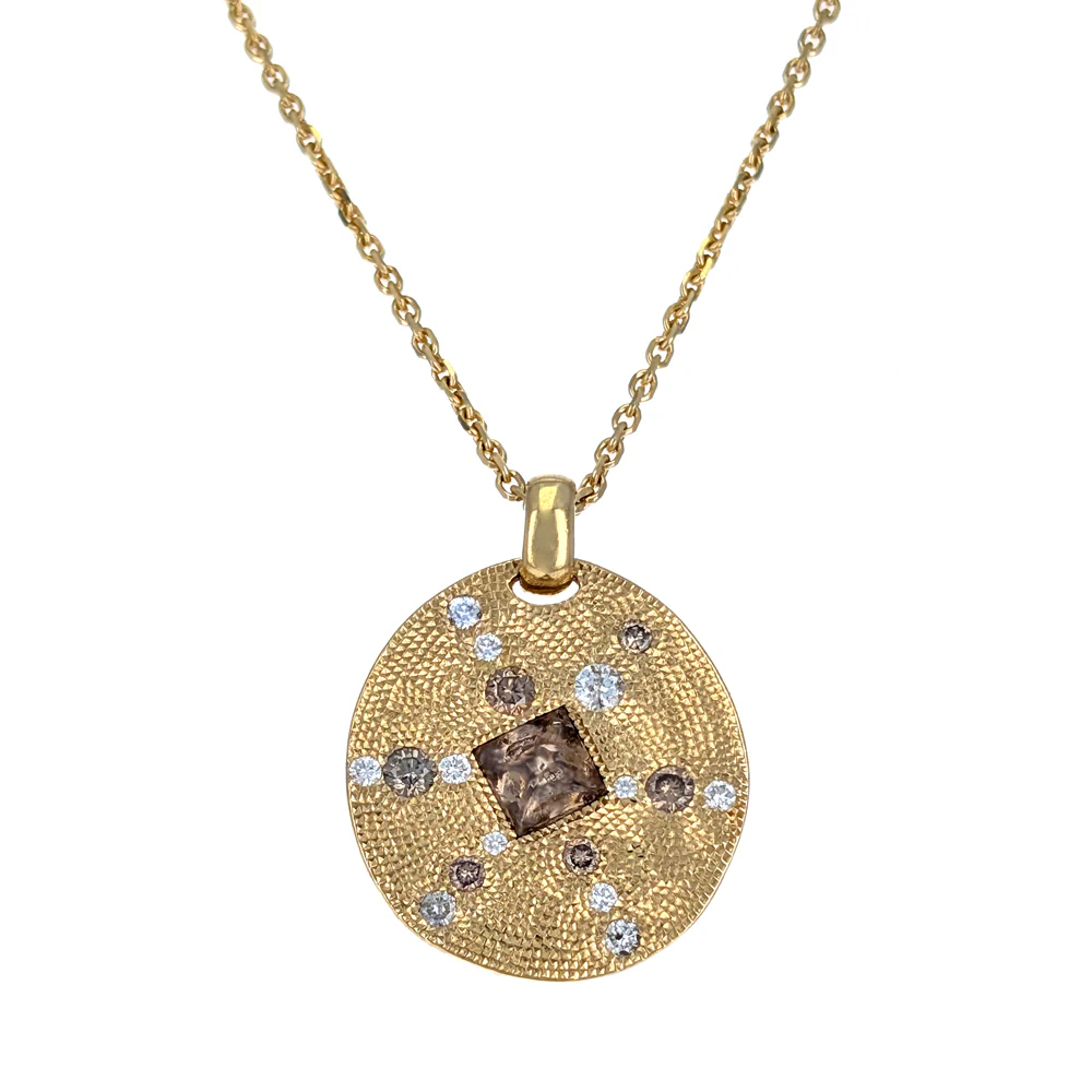 18K Yellow Gold Diamond Talisman Necklace