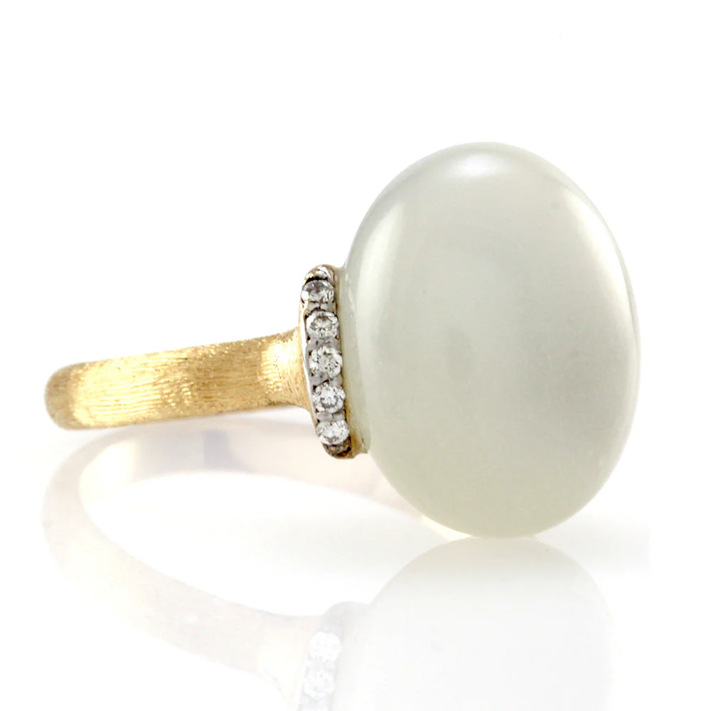 18K Yellow Gold Nanis Dancing in the Rain Collection Moonstone and Diamond Ring