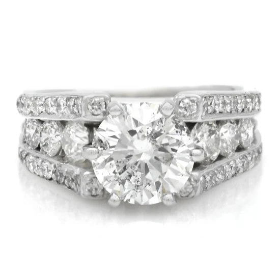 14K White Gold 2.48ct Round Brilliant Diamond Solitaire Ring