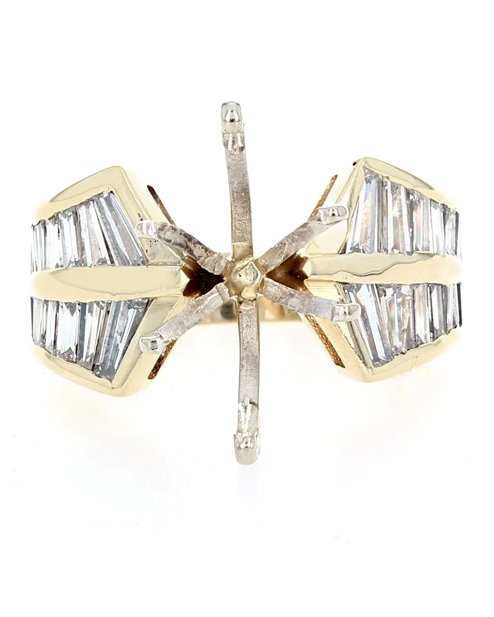 2 Row Baguette Diamond Ring Mounting - Image 2