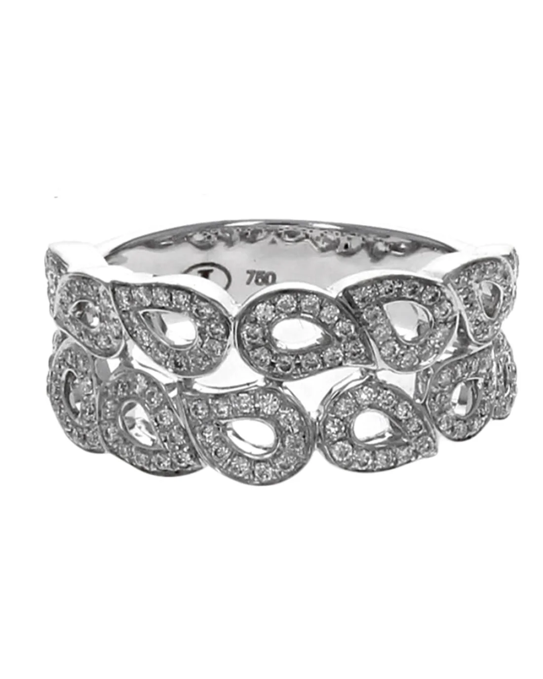 2 Row Diamond Paisley Motif Band - Image 2