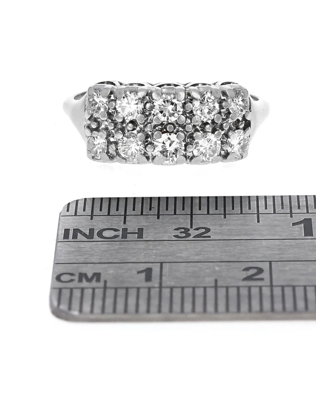 2 Row Diamond Rectagular Top Ring - Image 3