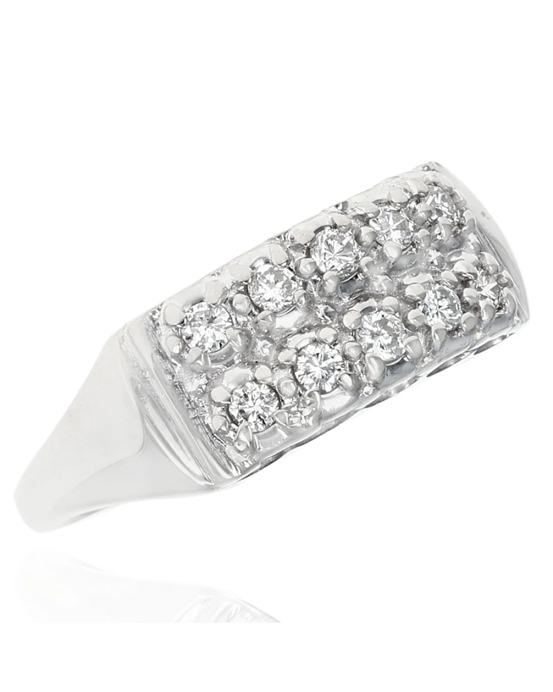 2 Row Diamond Ring in Gold