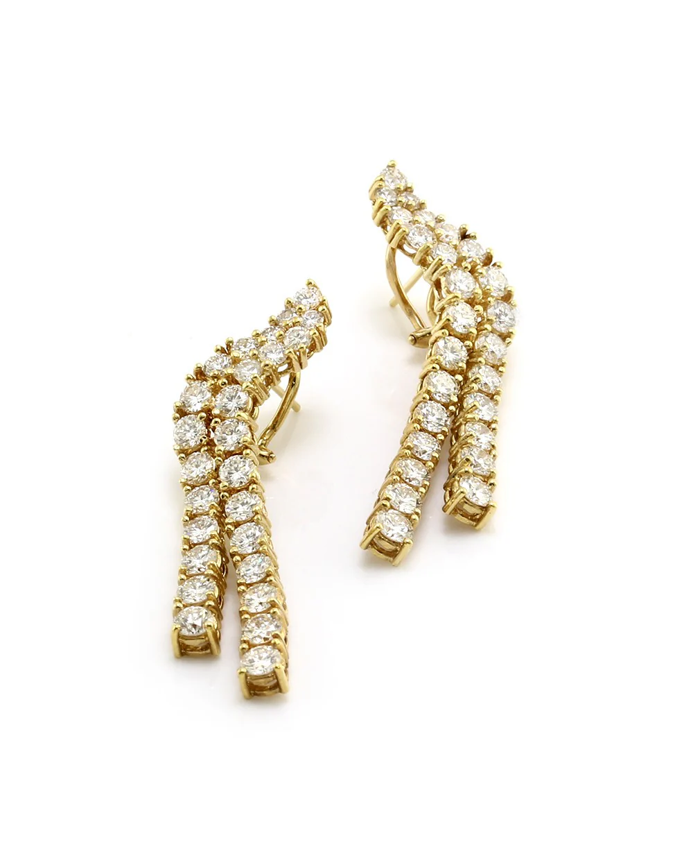 2 Row Split Diamond Drop Earrings - Image 2