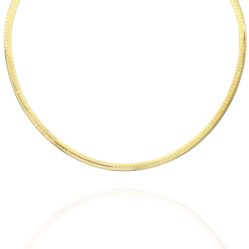 14K White & Yellow Gold Reversible Omega Link Necklace