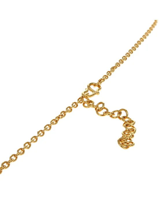 24K Pear Disk and Seed Drop Chain Necklace - Image 2
