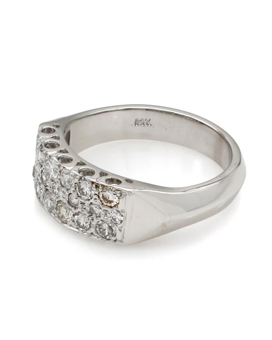 3 Row Diamond Pave Ring - Image 3