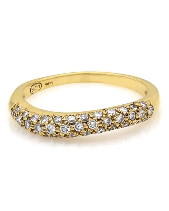 3 Row Diamond Pave Wave Ring - Image 2