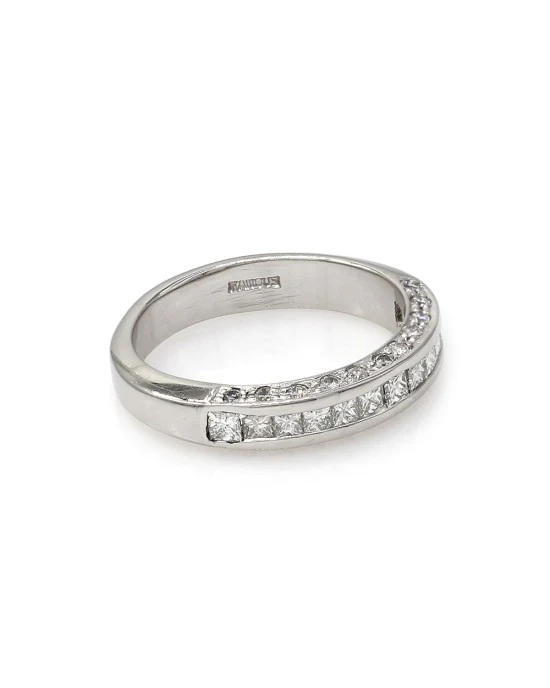 3 Row Diamond Ring in Platinum - Image 3
