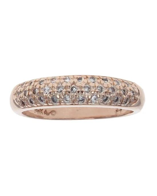 3 Row Diamond Tapered Band in Rose Gold - Image 2