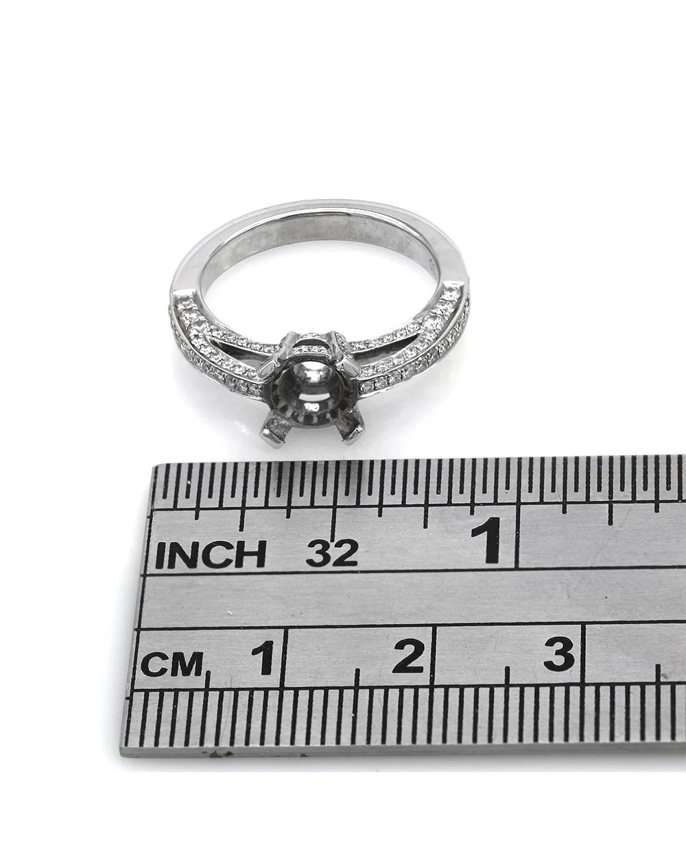 3 Sided Diamond 2 Row Gallery Semi Mount - Image 3