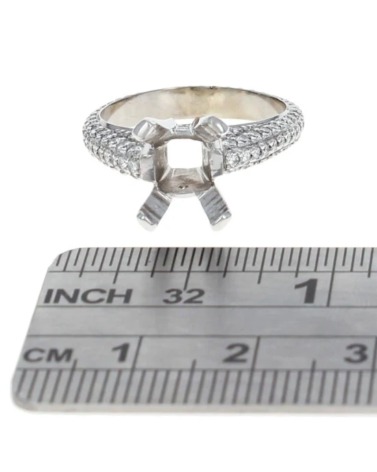 3 Sided Diamond Pave Semi Mount Ring - Image 3