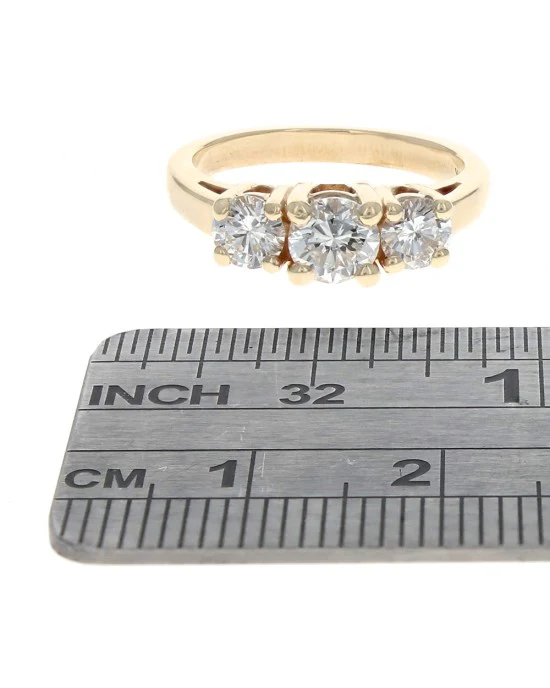 3-Stone Diamond Ring in Yellow Gold - Image 3