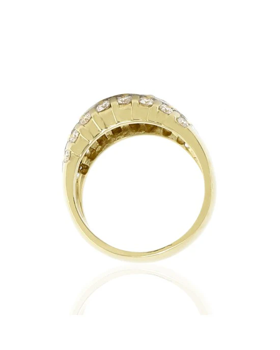 4.41ctw Five Row Diamond Band/ Ring in 18K Yellow Gold SZ 6.25 - Image 5
