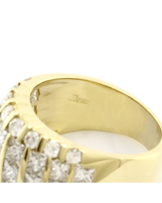 4.41ctw Five Row Diamond Band/ Ring in 18K Yellow Gold SZ 6.25 - Image 6