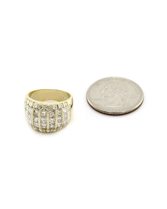 4.41ctw Five Row Diamond Band/ Ring in 18K Yellow Gold SZ 6.25 - Image 7