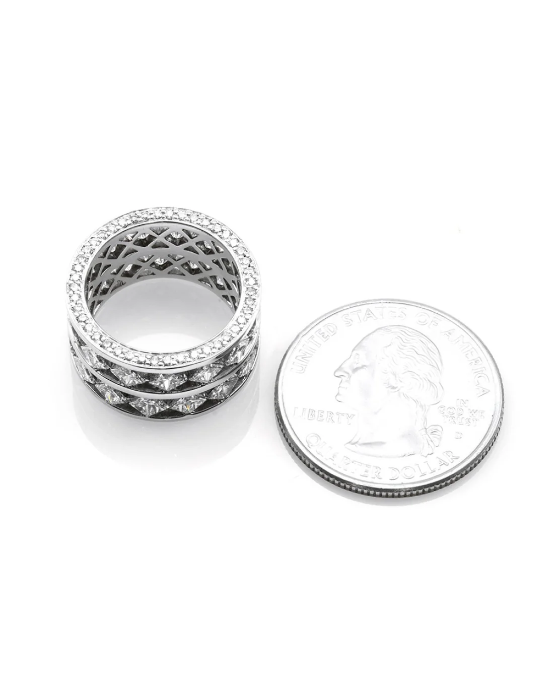 4.80ctw Mixed Cut Diamond Eternity Band/ Ring in Palladium & 18K White Gold SZ 5 - Image 3