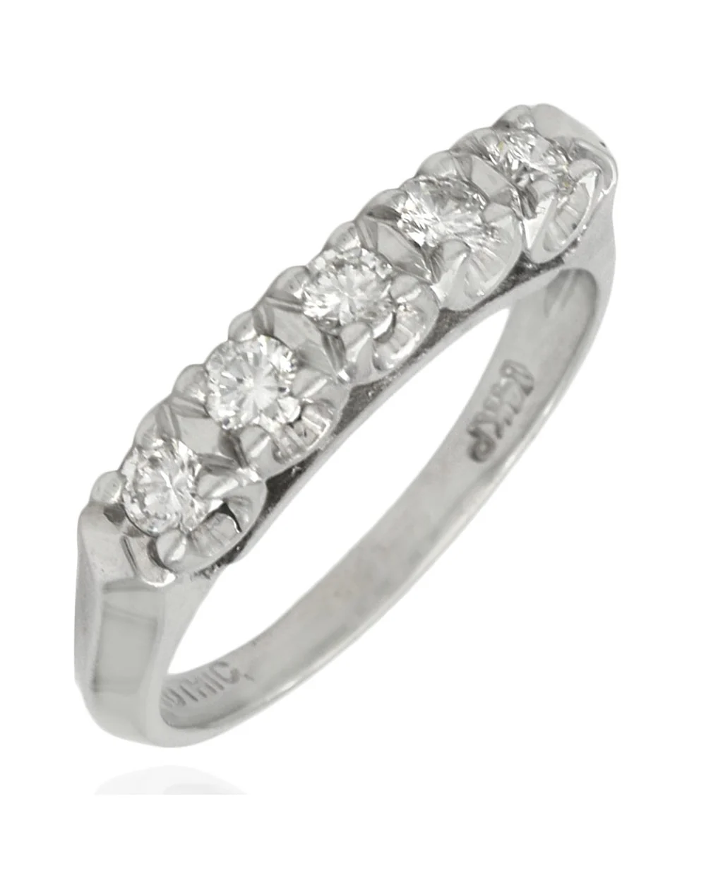 5 Stone Diamond Band in White Gold