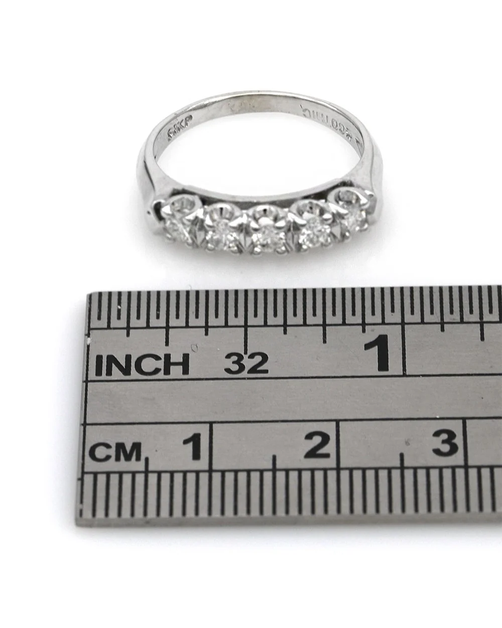 5 Stone Diamond Band in White Gold - Image 3