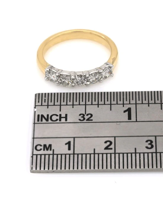 5 Stone Diamond Ring in 2 Tone Gold - Image 3