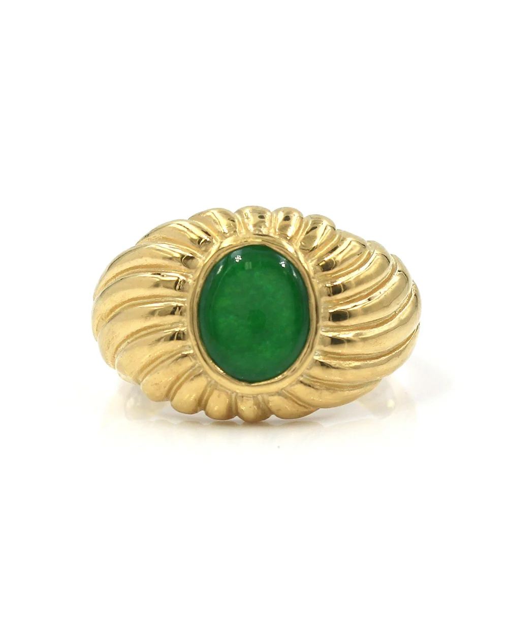 A-Grade Jadeite Ring in Fine Gold - Image 2