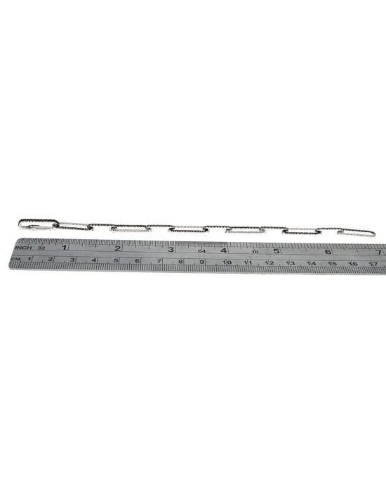 A. Link Black & White Diamond Paperclip Bracelet - Image 3