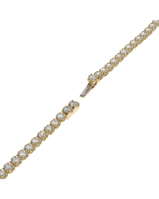 A. Link Round Brilliant Diamond Inline Necklace - Image 2