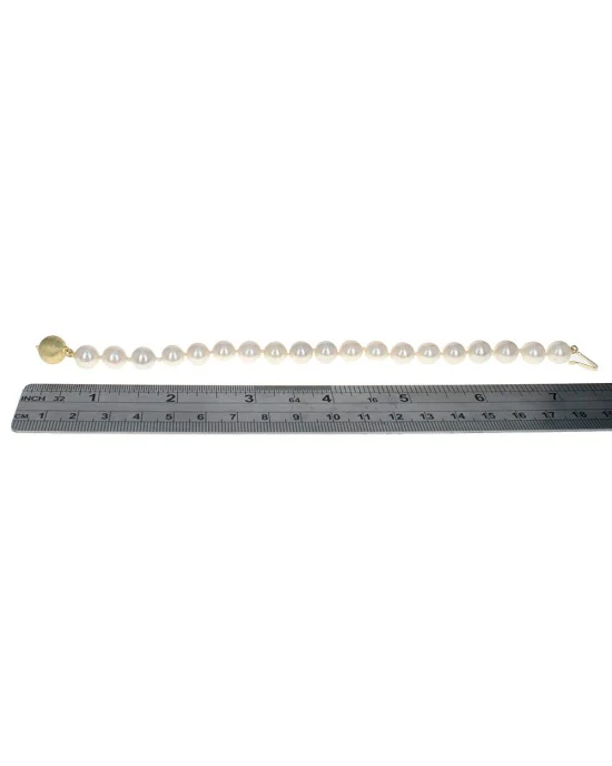 Akoya Pearl Bracelet with Wasp Nest Clasp - Image 3