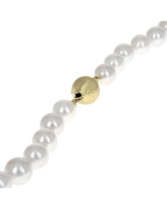 Akoya Pearl Necklace with Wasp Nest Ball Clasp - Image 2