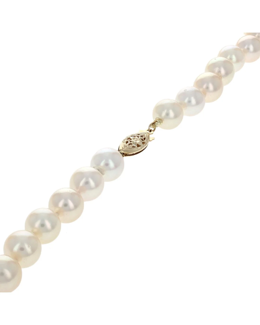 Akoya Pearl with Blue Topaz and Diamond Heart Necklace - Image 2