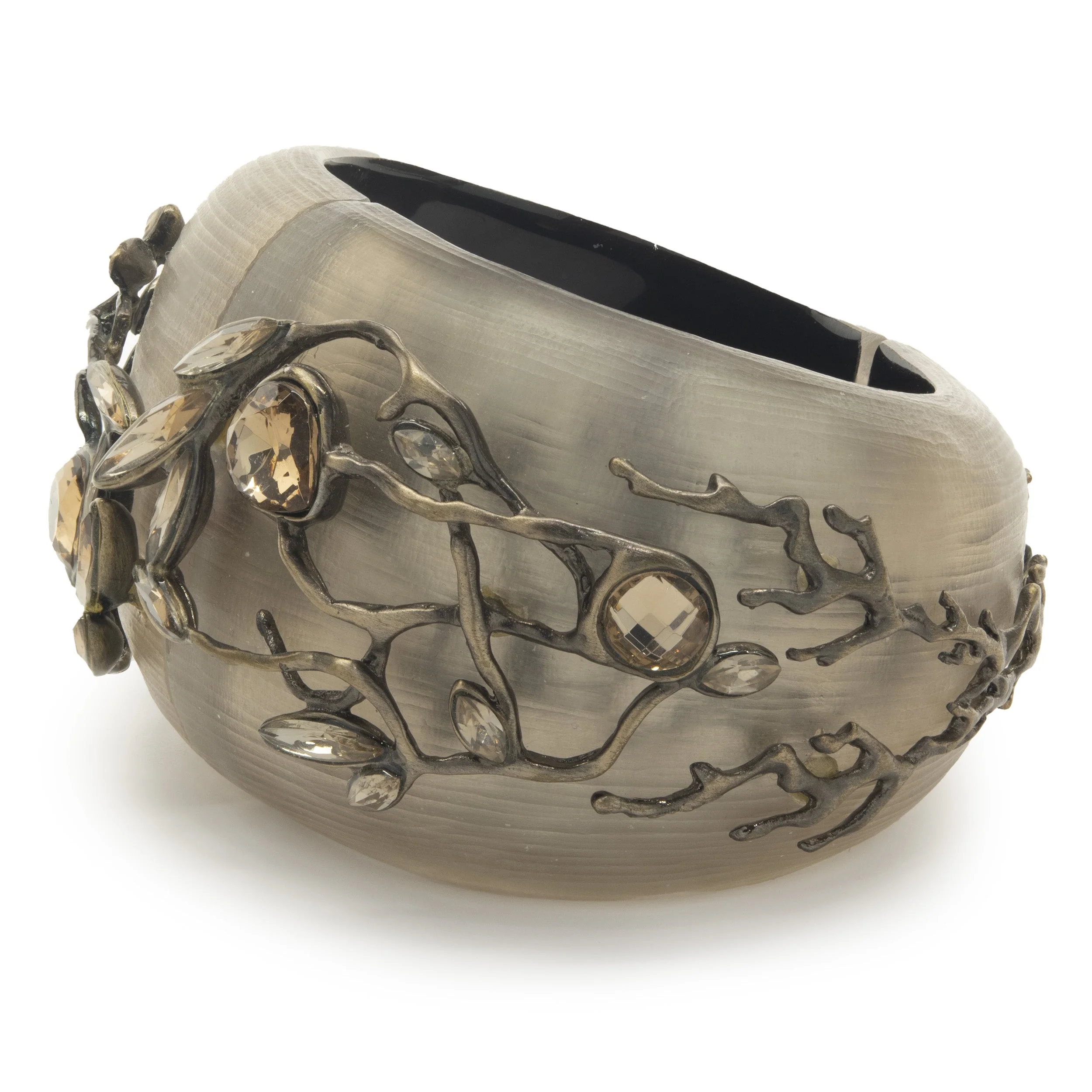 Alexis Bittar Costume Multi Gemstone Acrylic Nature Bangle Bracelet - Image 3
