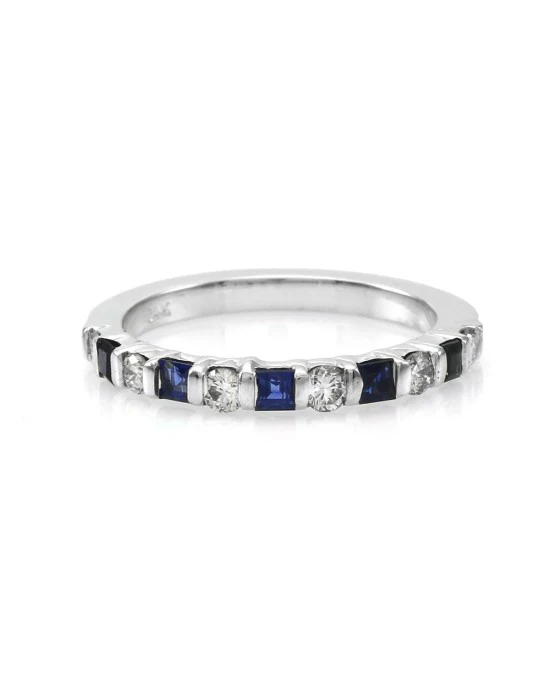 Alternating Diamond and Sapphire Band - Image 2