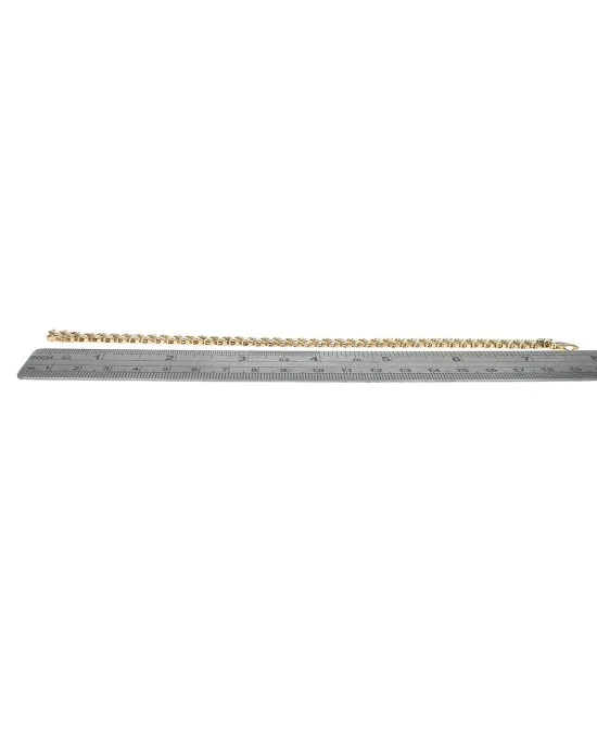 Alternating Diamond Z Link Inline Bracelet in Yellow Gold - Image 3
