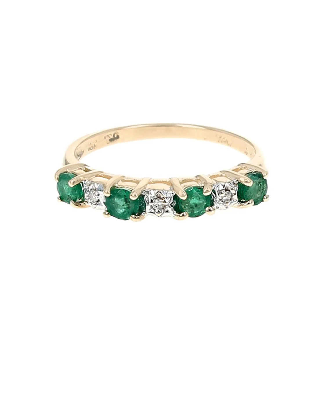 Alternating Emerald and Diamond Ring - Image 2