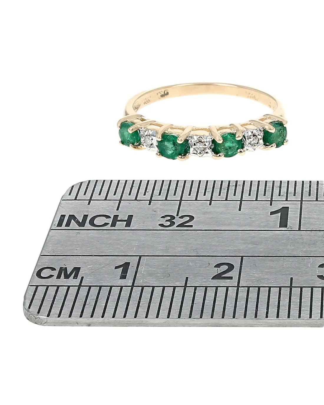 Alternating Emerald and Diamond Ring - Image 3