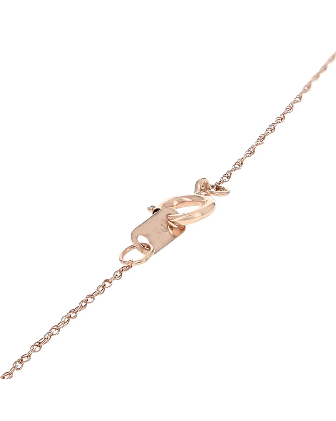 Alternating Rhodolite Garnet and Diamond Cross Necklace in Rose Gold - Image 2