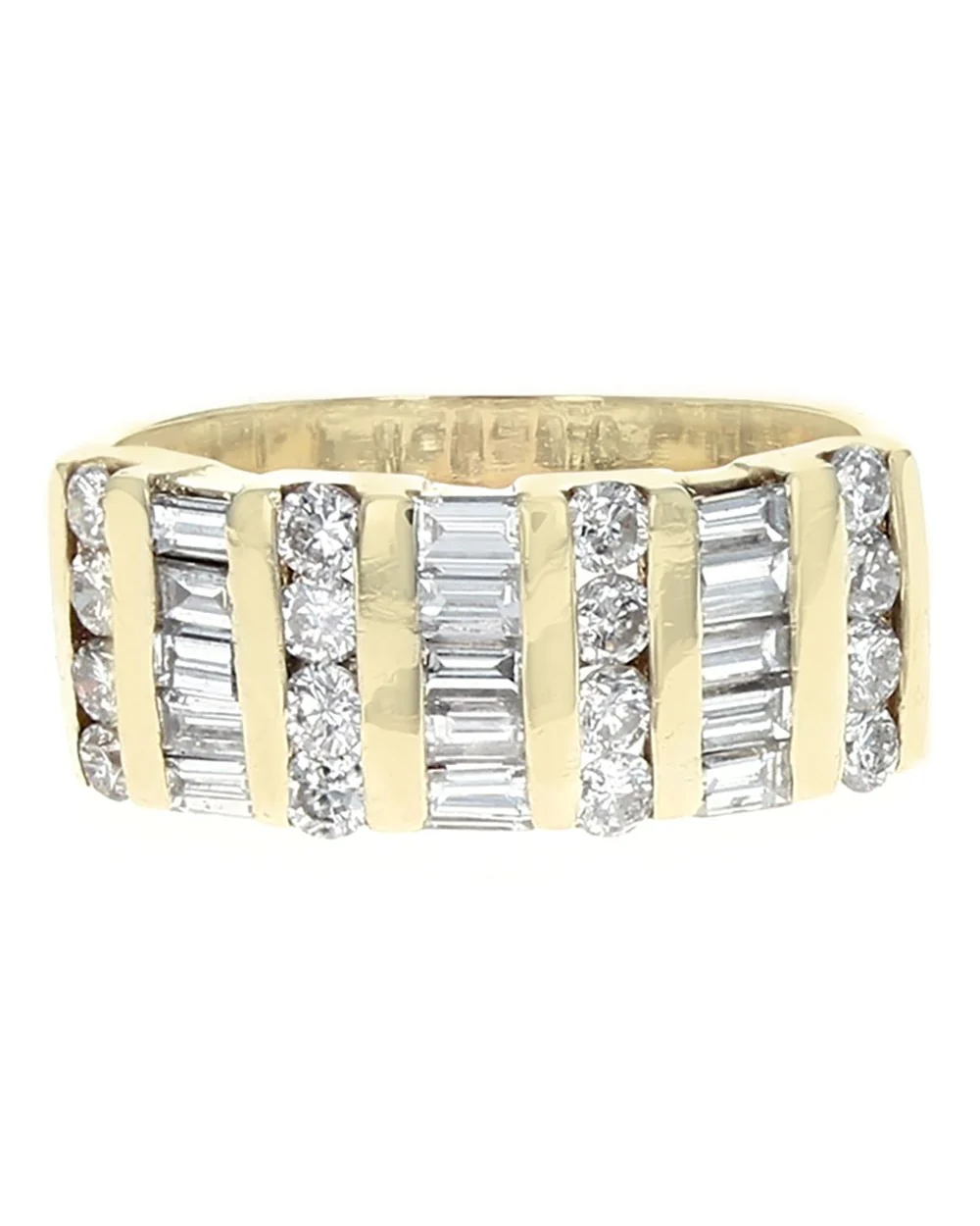 Alternating Round and Baguette Diamond Ring - Image 2